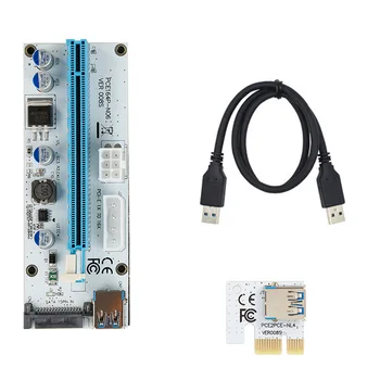 VER008S PCI-E Riser Card Extender 30CM 60CM 100CM USB 3.0 Kabelį, PCI Express 1X Iki 16X Extender PCIe Adapteris, Skirtas GPU Miner Kasyba