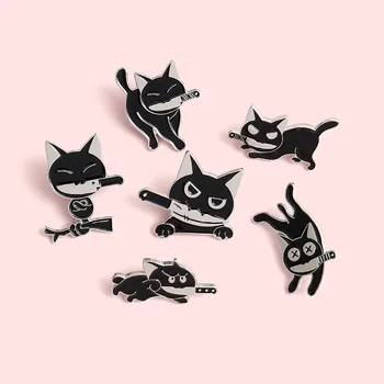 Animacinių Filmų Karšto Pardavimo Kūrybos Kačių Nagų Peilis Serija Stiliaus Sagė Cute Little Black Cat Sagė Šimtai Atitikimo Ženkliukai