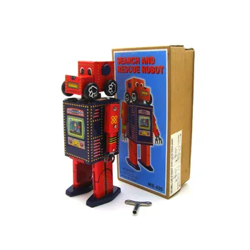 [Juokingi] Suaugusiųjų Kolekciją Retro Vėjo iki žaislas Metalo Skardos Paieškos ir Gelbėjimo robotas šuo automobilių Prisukamas žaislas pav modelis senovinių žaislų dovana