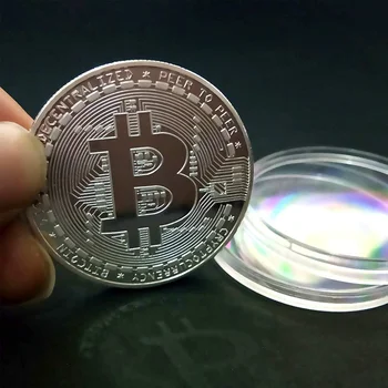 BITCoin Meno Kolekcija Auksą, Padengtą Fizinio Bitcoins Bitcoin BTC su Byla Dovanos Fizinių Metalų Antikos Imitacija Sidabro Moneta