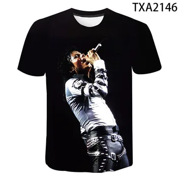 2021 Michael Jackson 3D Print T Shirt Vyrai, Moterys, Vaikai, Mada Hip-Hop T-shirt Streetwear Harajuku Tee Marškinėliai Homme Kietas Viršūnes