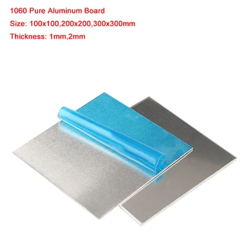 1060 Gryno Aliuminio Lenta Plonas Aliuminio Lakštai AL Metalinė Plokštelė, 100x100,200x200,300x300mm * 1,2 mm Storio Metalwoking 