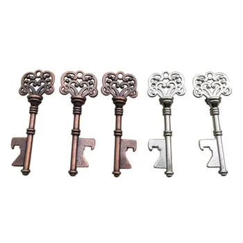1PC Retro Metalo Nešiojamų Pagrindinių Alaus Butelio Atidarytuvas Ring Bar Girliandos Keychain už Vestuves Gėlių Modelio Butelio Atidarytuvas