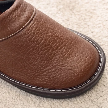 35-46 klasikinis unisex PU odos mados šlepetės vyrams patalpų batus neslidžiais namų šlepetės vyrams ir moterims, avalynė