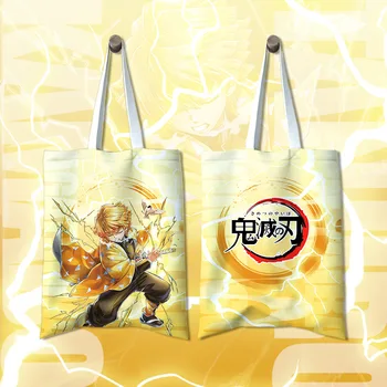 Anime Demon Slayer Mielas Spausdinti Kamado Tanjirou Cosplay pirkinių Krepšys Didelės Talpos, Laisvalaikio Krepšiai