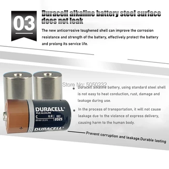 4PCS Originalus DURACELL 1,5 V C tipo Šarminės Baterijos dujinė viryklė/vandens šildytuvas/elektroniniai vargonai/žaislas, Sausų galvaninių Baterijų
