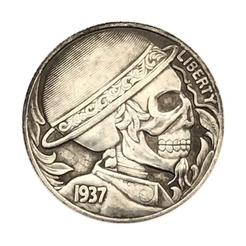 1937 Skrybėlę Kaukolė 21MM Monetos Kopija Metalo Senojo Stiliaus Namų Puošybai Turas Monetų Kolekciją Dovanų ir Suvenyrų