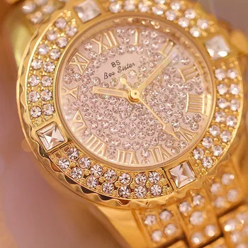 Montre homme Moterų Laikrodžiai Diamond Garsus Top Brand Elegantiška Suknelė Kvarciniai Laikrodžiai Ponios Prabangus Laikrodis Relogios Femininos