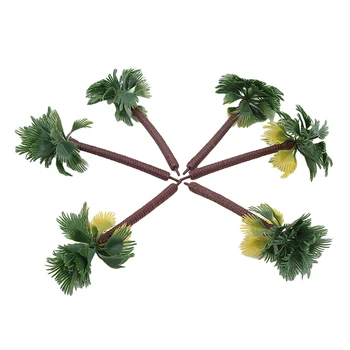 6Pcs Išdėstymas Rainforest Plastiko Palmių Diorama Dekoracijos Modelis Dirbtinių Palmių lapų Lapų