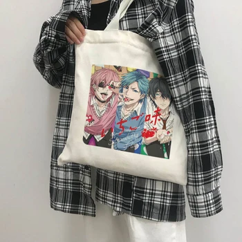 Japonų Anime Yarichin Klubas Drobės Derliaus Atsitiktinis Hip-Hop Harajuku Moterų Maišelį Didelės Talpos Shopper Bag Animacinių Filmų Pečių Krepšiai