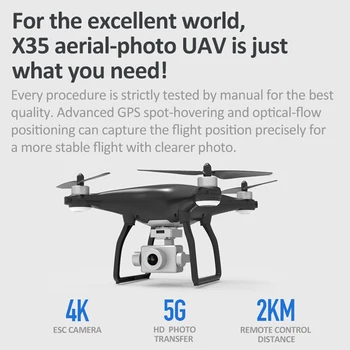 2021 NAUJAS X35 GPS Drone Su 4K HD Kamera, WiFi Profissional Brushless Variklio Tranai/ Gimbal Stabilizatorius Skrydžio, RC Quadcopter Žaislai