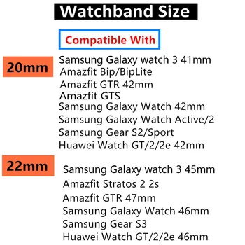 20mm/22mm žiūrėti dirželis Samsung Galaxy žiūrėti 3/active 2/46mm/42mm/Įrankių S3 Reguliuojamas Tinklelio Solo Linijos 