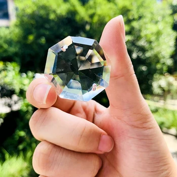 2VNT 32mm Aštuonkampis Crystal Prism 2 Skyles, skaidraus Stiklo Kristalai Granulių Suncatcher Šviestuvo Dalys 