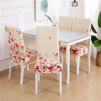 Gėlių, Geometrinių Virtuvės Kėdės Apima Spandex Elastinga Ruožas Apdailos Kėdės Valgomojo Sėdynės Pagalvėlės Stabdžių-purvinas Pagalvėlė Padengti