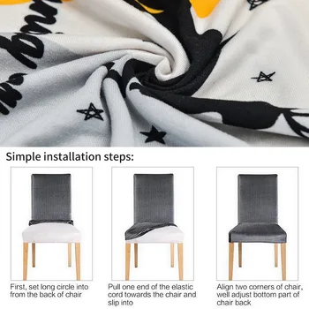 Spausdinti Kėdė Padengti Paprastų Buitinių Kėdė Padengti Sutirštės Vilnos Kėdės Apima Universaliųjų, Virtuvė, Valgomasis Spandex Kėdės Apima
