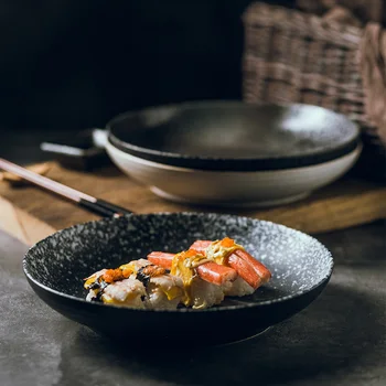 RUX SEMINARĄ Japonijos plokštė Vakarienė keramikos plokštės Kepsnys suši patiekalas Pyrago užkandis plokštė Namų virtuvės stalo apdailos