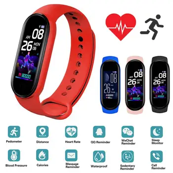 2021 Naujas M5 Kraujo Spaudimas Smart Watch Širdies Ritmo Smart Apyrankė Stebėti Sveikatos Apyrankę Fitness Tracker Vandeniui Smart Grupė