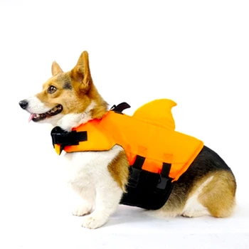 Šuo maudymosi kostiumėlį, Pet Ryklys gelbėjimosi Liemenė už Meidum Dideli Šunys Vasaros Šuniukas Šuo Plaukti Striukė Drabužius Baseinas Lauke Augintiniai Prekes