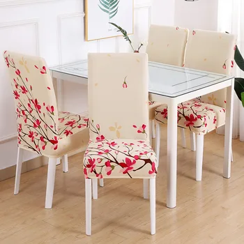 Spandex Kėdė Padengti Ruožas Namų Valgomojo Elastinga Gėlių Spausdinti Kėdžių Dangose Daugiafunkcinis Spandex Elastinga Medžiaga Universalus Dydis