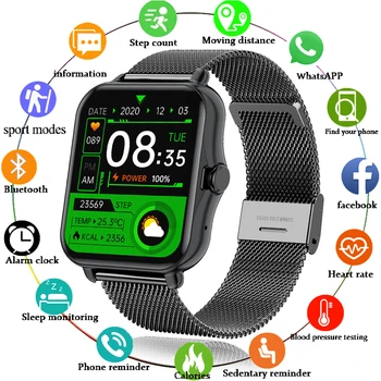 LIGE Vyrų Smart Žiūrėti 1.69 Colių Sporto Pedometer Smartwatch Vyrų, Moterų Širdies ritmo Monitorius 
