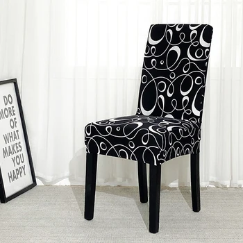 Gėlių, Geometrinių Virtuvės Kėdės Apima Spandex Elastinga Ruožas Apdailos Kėdės Valgomojo Sėdynės Pagalvėlės Stabdžių-purvinas Pagalvėlė Padengti